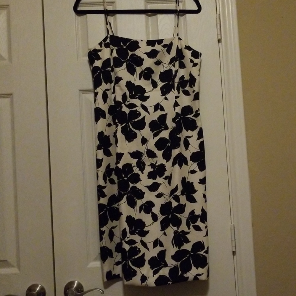 Black and off-white silk dress